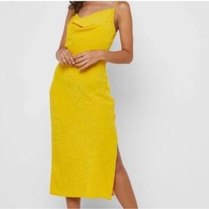 New Look Yellow Cowl neck Midi Dress